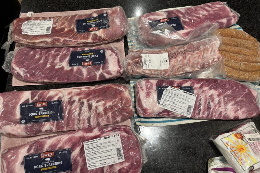 Raw pork ribs