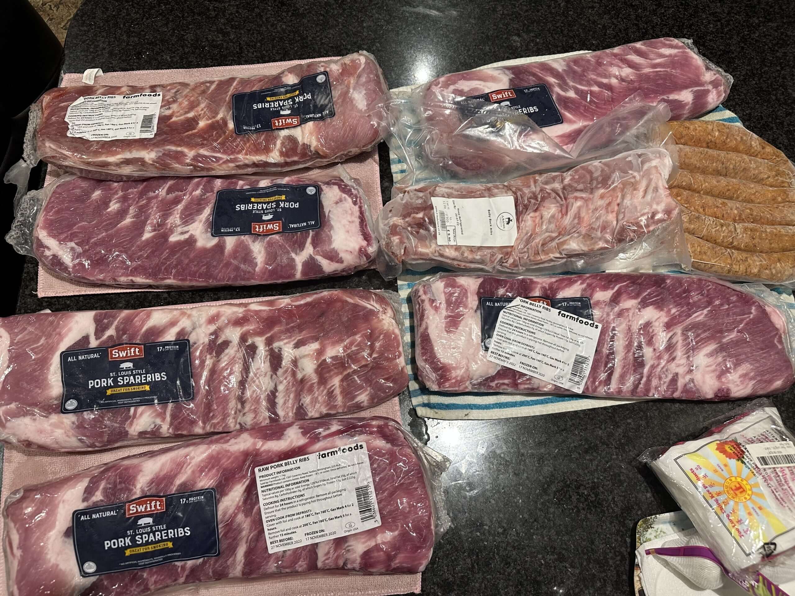 Raw pork ribs