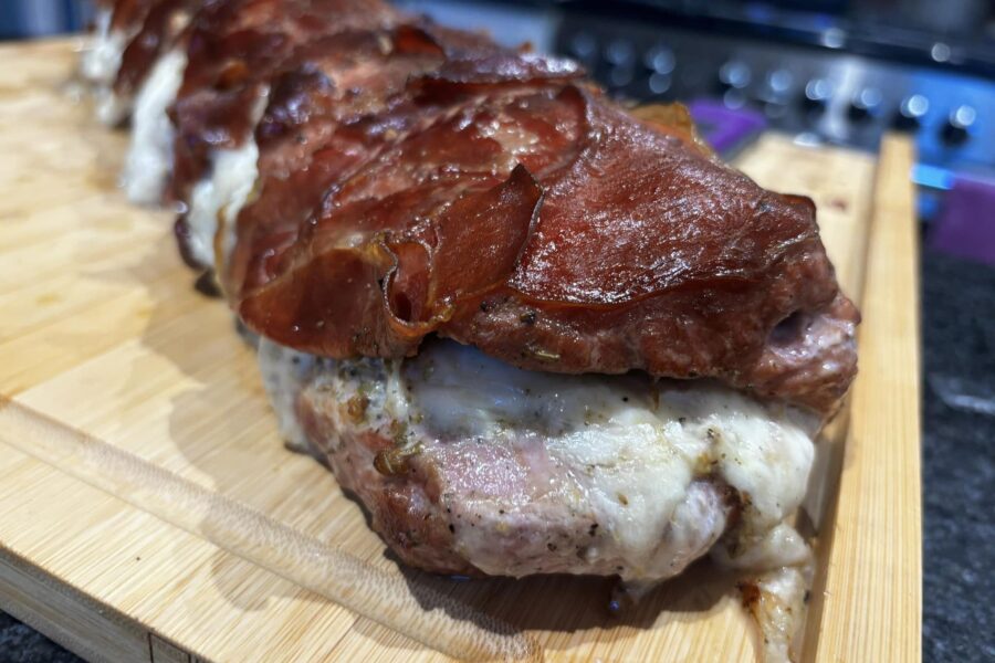 Close up of cooked pork loin