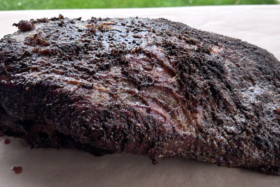 Brisket ready to wrap