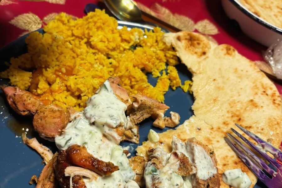 Tandorri Kebab with mint yoghurt