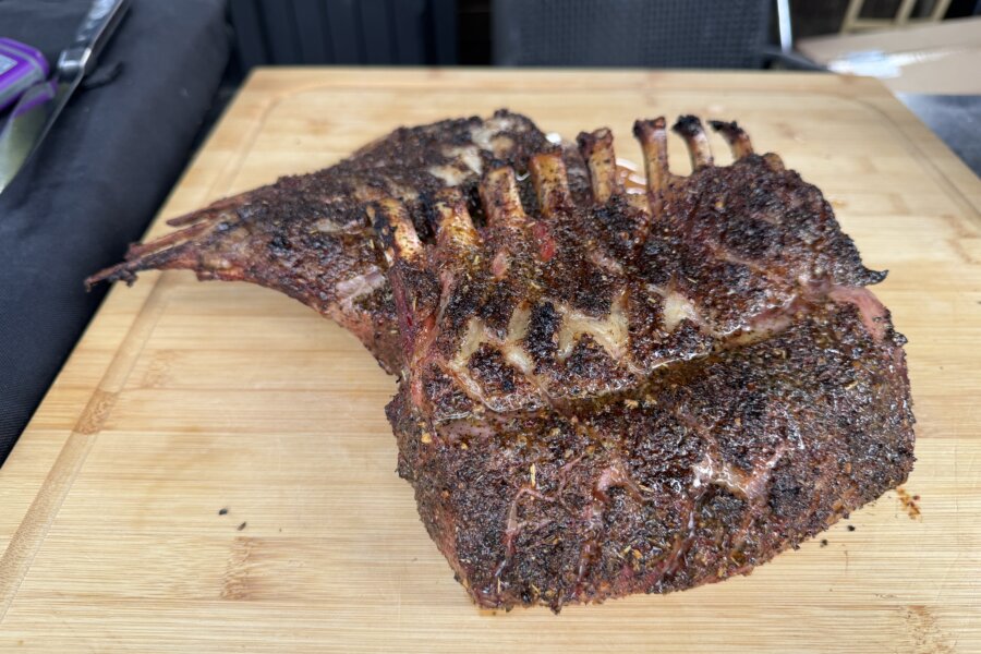 Cooked rack of lamb