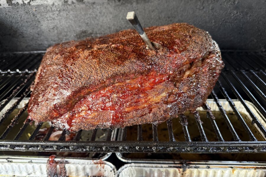 Brisket on the smoker